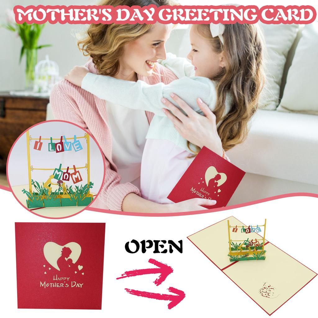 3D Mother's Day Card Creative Handmade Paper Greeting Card Blessing Card
