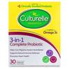 Culturelle Пробиотик 3-в-1 с Омега-3, капсулы для приема раз в день, 30 штук
