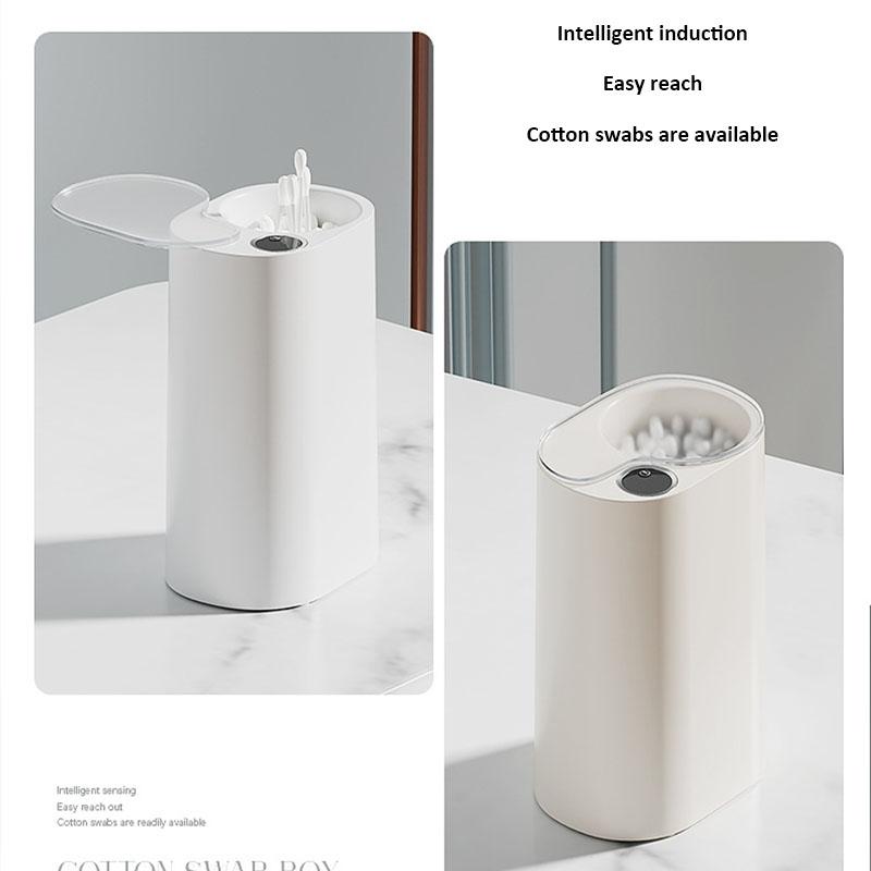 Индукционная коробка для ватных палочек Автоматический диспенсер Контейнер для ватных палочек Пылезащитная крышка Органайзер для макияжа для ванной комнаты Домашнее хранение