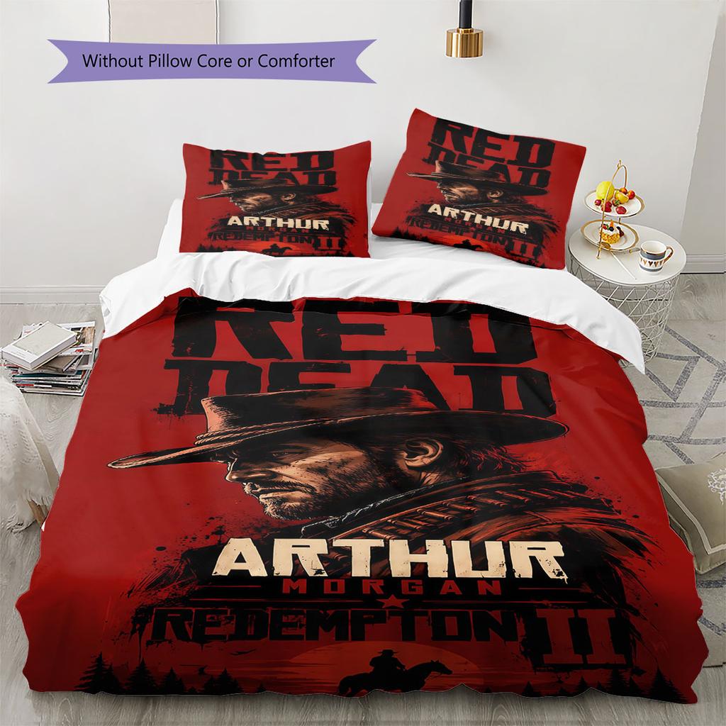 Arthur Morgan Bedding Quilt Set Quilt Cover Pillowcase Home Decoration Birthday Gift (1 * duvet cover + 2 * pillowcase, without core)