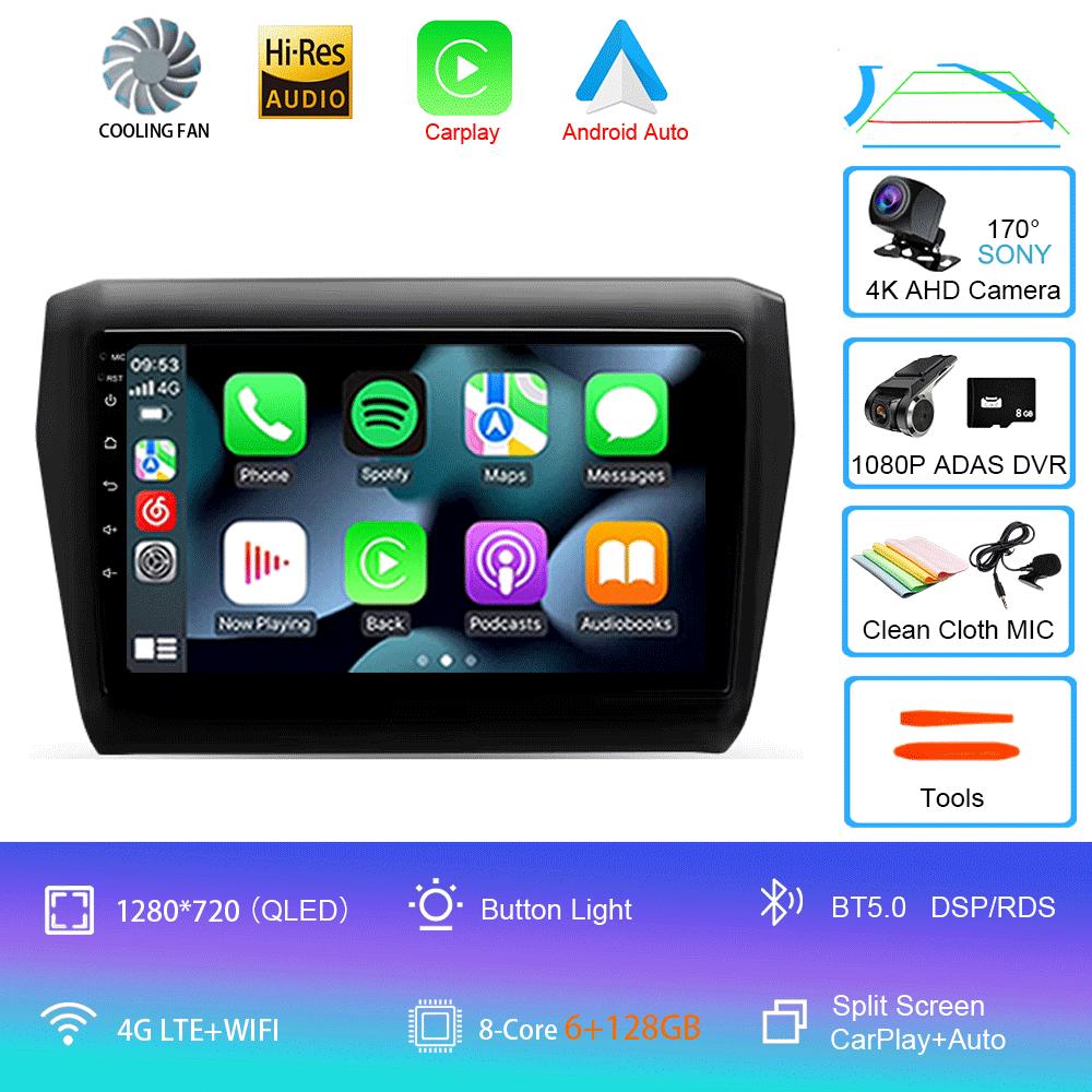Для Suzuki Swift 2016 - 2020 Автомагнитола Android 14 Carplay Auto 2K Экран Мультимедийный плеер Авторадио GPS Стерео 2din Головное устройство