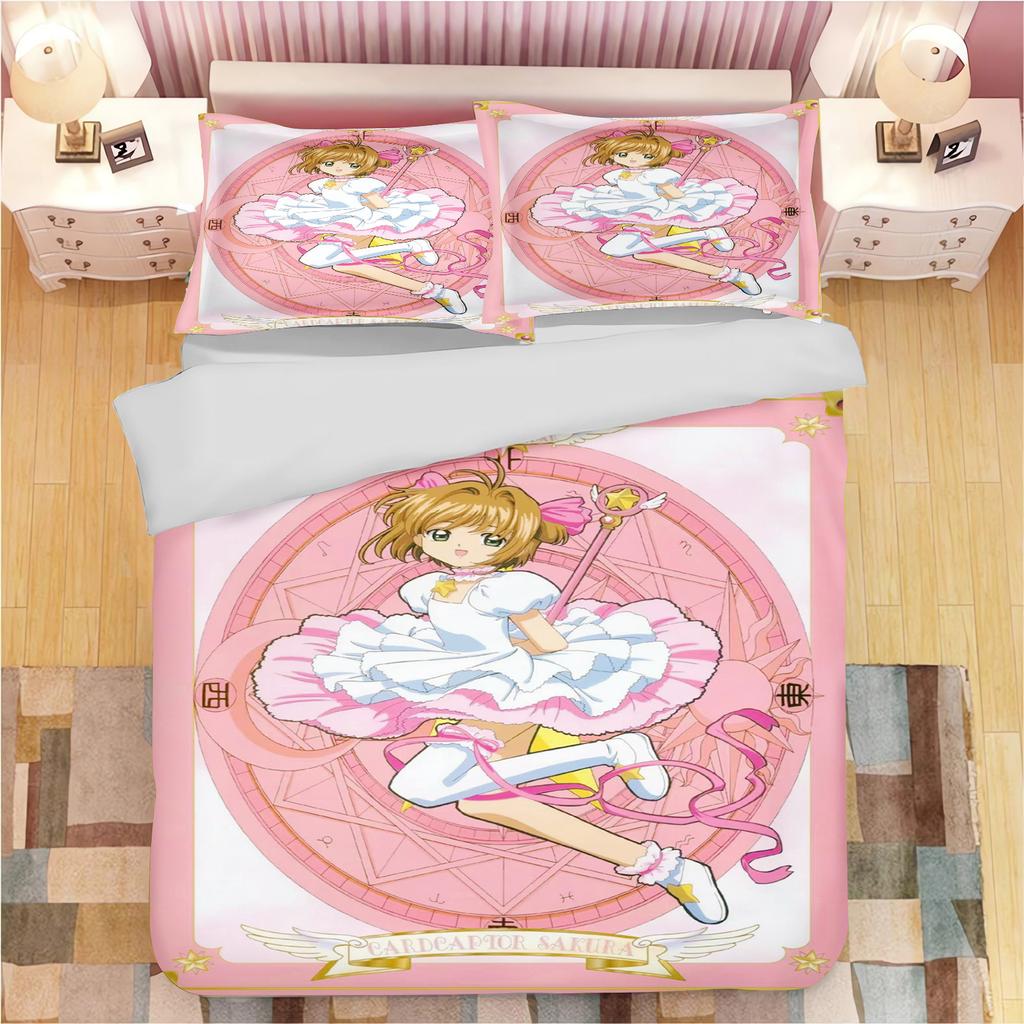 Аниме Наволочки с принтом Cardcaptor Sakura для взрослых и детей Пододеяльник Одеяло Домашняя мода Мальчики Девочки 3D Постельное белье
