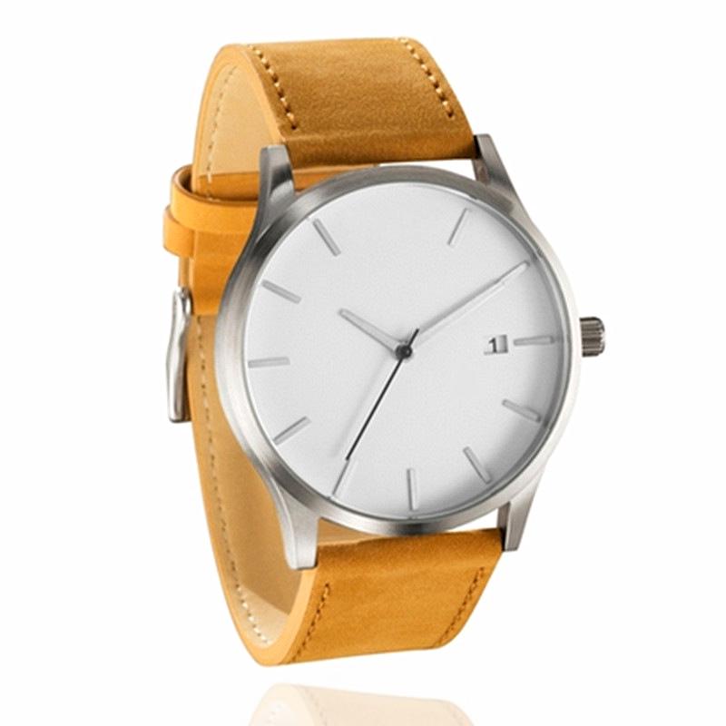 Fashion Mens Watches Top Brand Simple Analog Men's Quartz Wristwatch Casual Leather Sports Military Man Watch Clock Reloj Hombre
