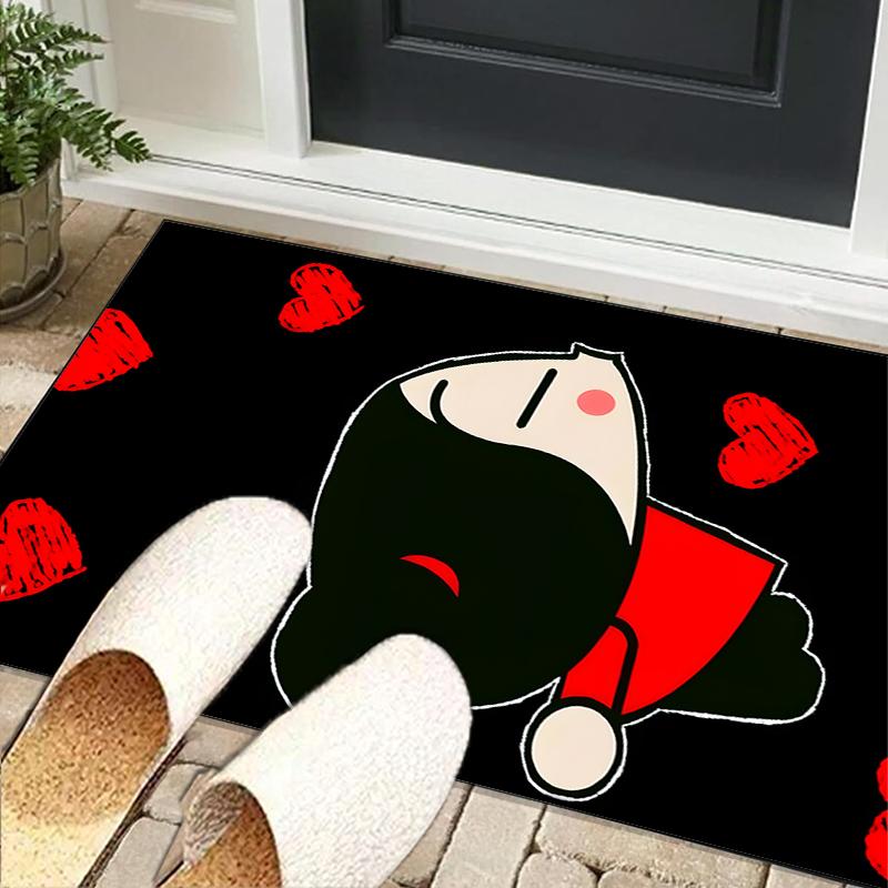 Heartfelt Love cute doll Office Rug Chair Mat, Game Carpet, Suitable for Front Door, Bedroom, Living Room, Desk, Holiday Gift