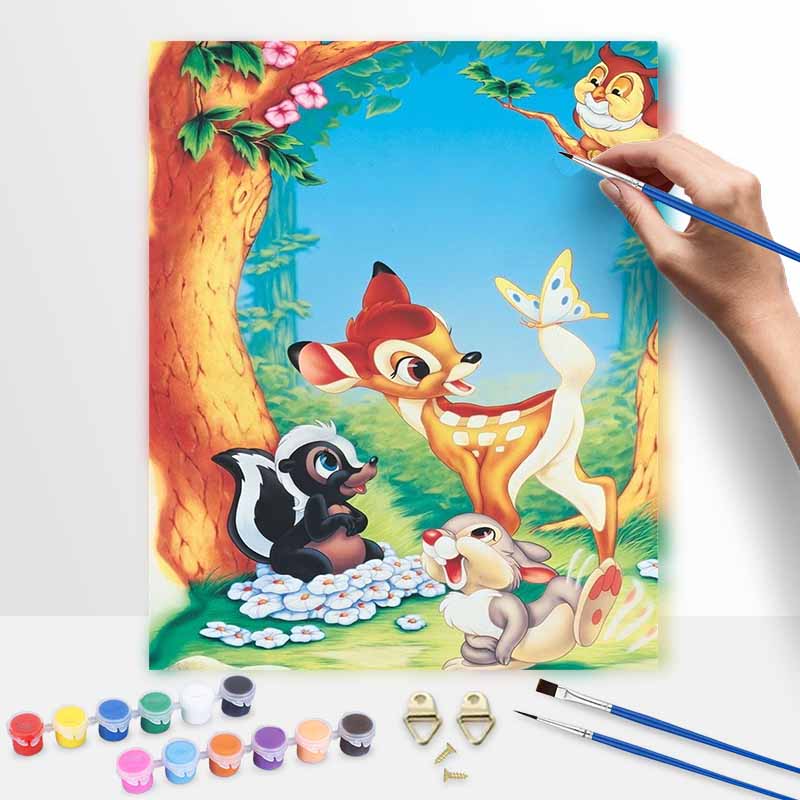 Disney Бэмби и друзья цифровая масляная живопись набор для рисования арт-картины руководство DIY painting для домашнего декора