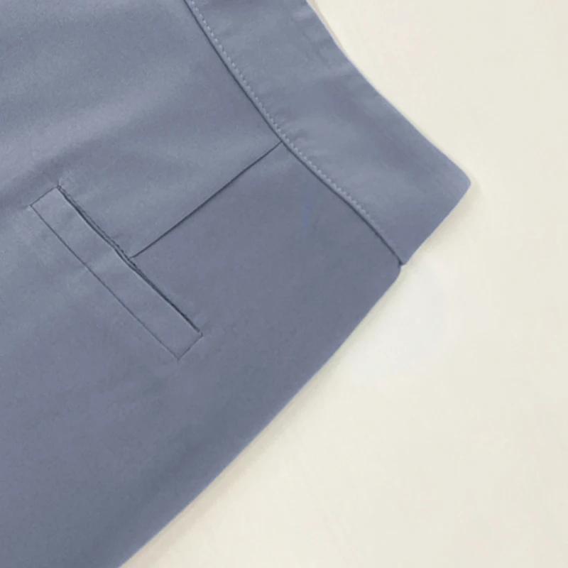 Женский комплект из двух предметов, осенний офисный простой однотонный однобортный комплект с длинными рукавами-фонариками, рубашка на пуговицах, топ, свободные брюки, новинка 2024 года