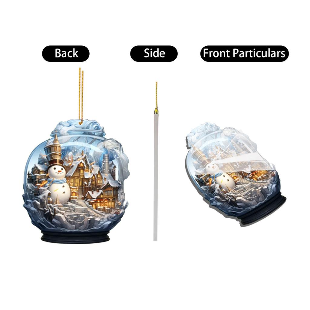 Рождественские украшения Рождественский снеговик Акриловые украшения Уникальное украшение в виде снежинки Изысканный кулон в виде шара