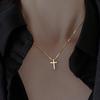 2023 Women's Cross Clavicle Chain: Simple Copper Choker with Niche Design