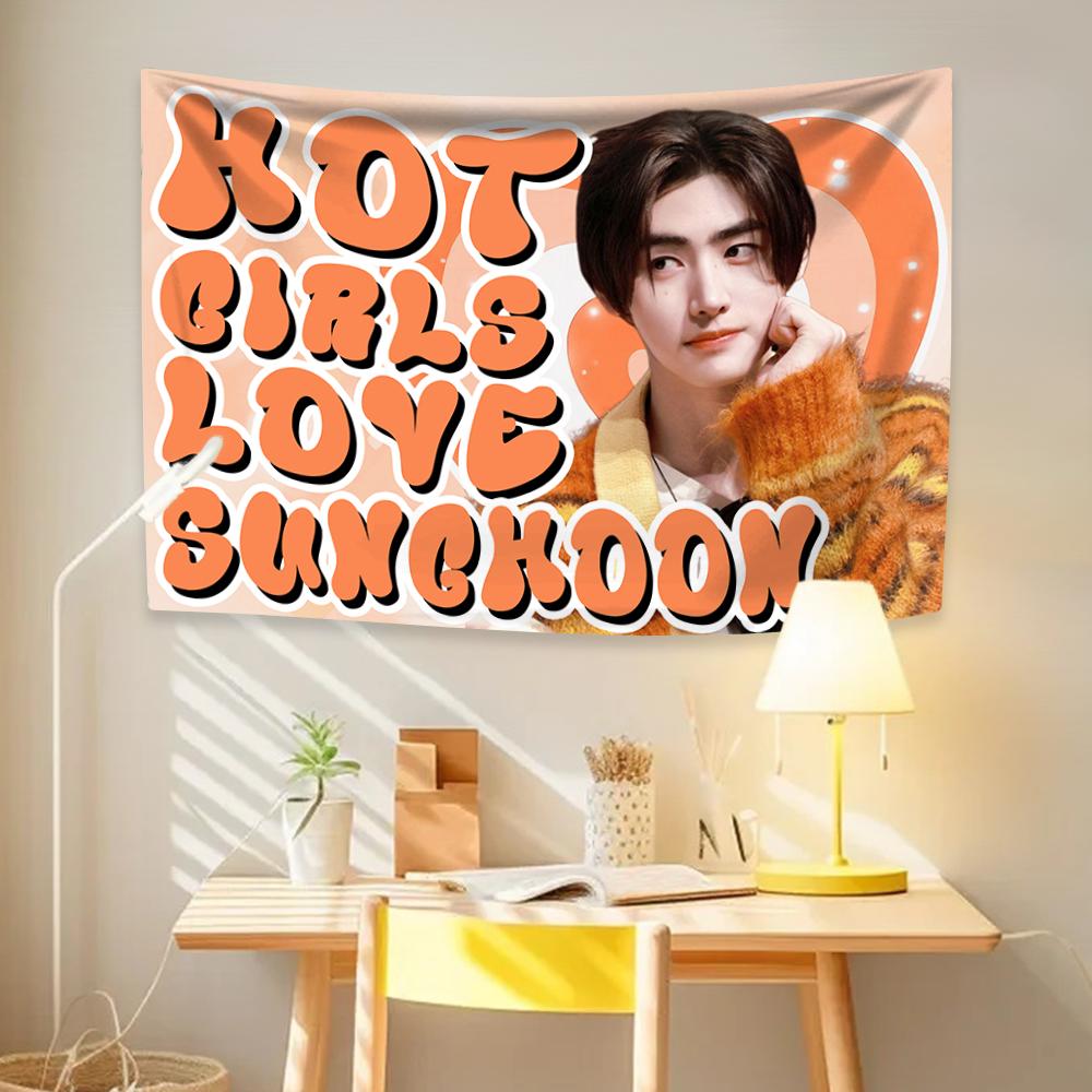 Sunghoons Hot Girls Tapestry Kpop Idol Flag Home Decor Dormitory Background Cloth Gift Ideas Birthday Gift & Concert Banner