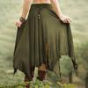 Женская юбка с высокой талией, однотонная, неровный подол, длинная юбка с боковыми разрезами, утягивающая юбка для работы, отдыха, путешествий