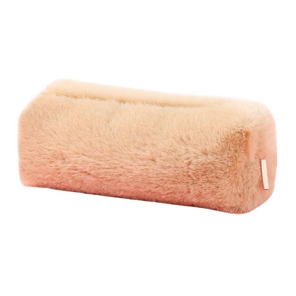 Handbags Makeup Pouch Solid Color Stationery Pen Bag Plush Pencil Case Large Capacity Pencil Bag