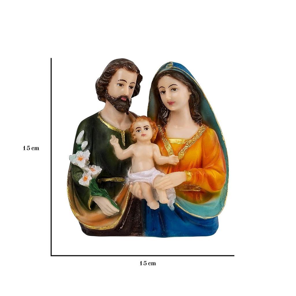 Holy Family Statue Christian Showpiece Figurine Gifts for Home Decor God Idol House Warming Wedding Anniversary,