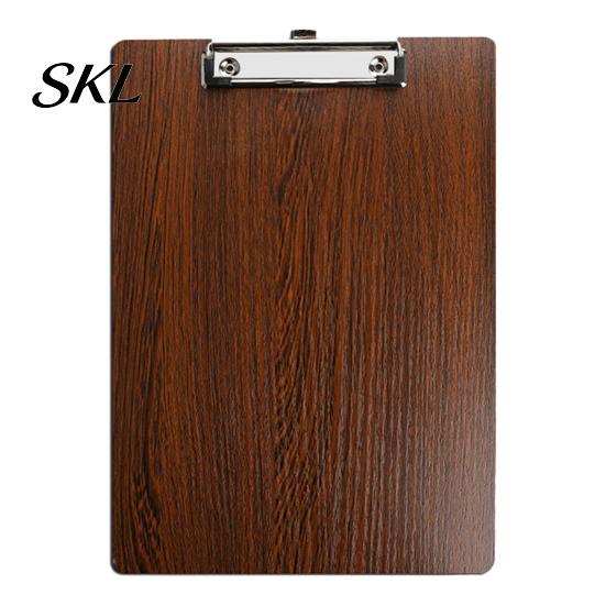 Stable Drawing Surface Wooden Clipboard with Metal Clip, A4 Letter Size Rounded Edge Board, Wood Grain Thicken Hardboard for Office, School Art Supply