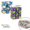 10pcs Colored Dice 6 Sided Dice Set, 6 Sided Standard Dices with Black Drawstring Storage Bag for Board Games, Parties, Math Learning, Classroom