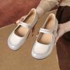 Весна и осень, новый стиль, удобная нескользящая мягкая подошва на плоской подошве, большой размер 42, одинарные туфли для женщин, повседневная кожаная обувь с сухожильной подошвой для мам