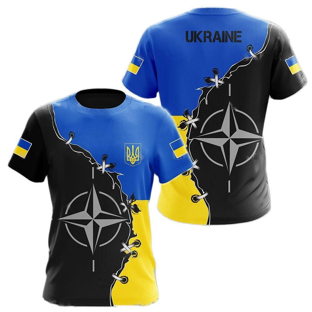 Ukraine Flag Camo Printed 3D T-shirt Summer Ukrainian Veterans Training Clothes Personality Teenage Short Sleeved O-neck Top