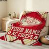 Custom Name,Kansas City Chiefs Printed Flannel Blanket, soft throw for bedroom sofa, washable, Christmas present, great gift.