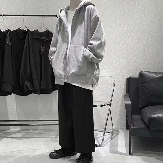 Мужская толстовка с капюшоном на осень-зиму с завязками на молнии с длинными рукавами и карманами, с капюшоном, большие размеры