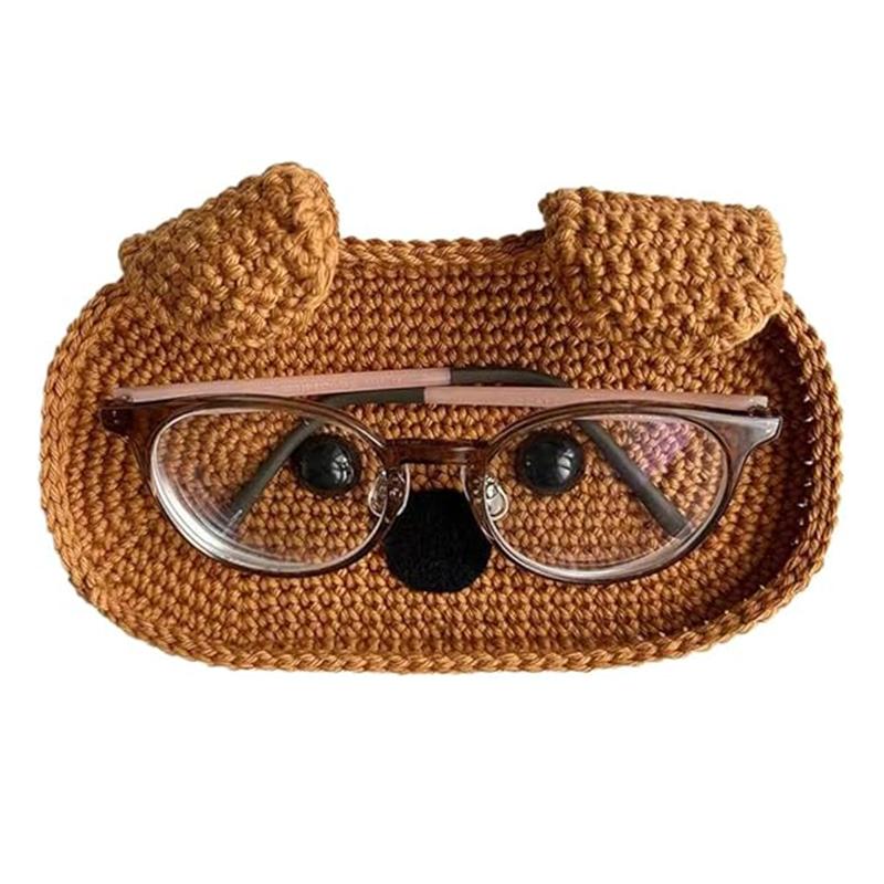 Вязаный крючком держатель для очков – Держатель для очков для стола и прикроватной тумбочки – Милый чехол и органайзер для очков