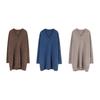 Tooxika Women's Autumn And Winter New Sweater V-neck Knitted Sweater Loose Large Size Solid Color Medium And Long Sweater For Women