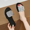 Large Fashion Round Head Water Diamond Slippers for Women's Summer  Cool Outdoor Beach Slippers
