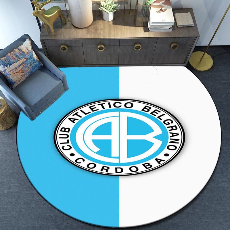 Atletico Belgrano Crest Round Rug for Livingroom,Bedroom, Palyroom, Chair Rug, Area rug, Circle Carpet, Large Size Fan Christmas gift