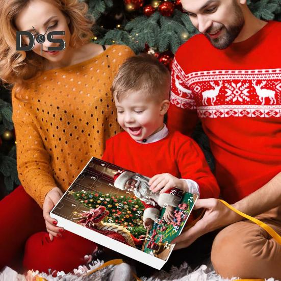 DND Dice Адвент-календарь 2024 Акриловые разноцветные многогранные игральные кости Набор для геймеров Ролевые игры 24-дневный рождественский календарь обратного отсчета