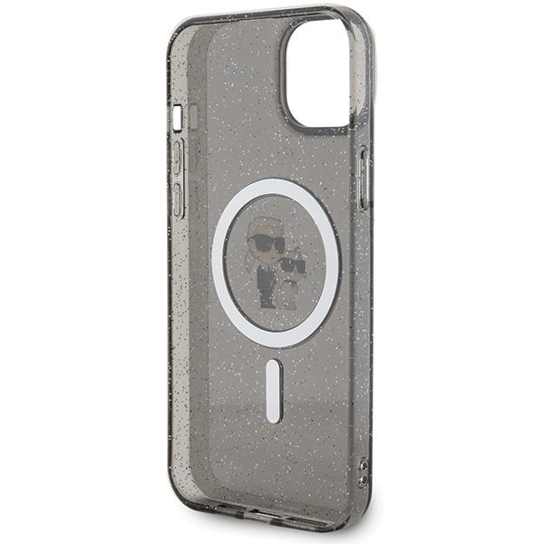 Karl Lagerfeld KLHMP15SHGKCNOK iPhone 15 / 14 / 13 6.1" black/black hardcase Karl&Choupette Glitter MagSafe