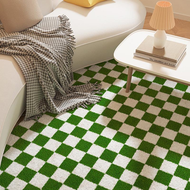 Nordic Ins Comfortable Large Area Living Room Carpet Fashion Soft Plaid Bedroom Decoration Rug Thickened Washable Household Rugs