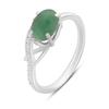 Silver Ring with Natural Emerald, Cubic Zirconia, Weight of the Product 2.09 G (2172383)