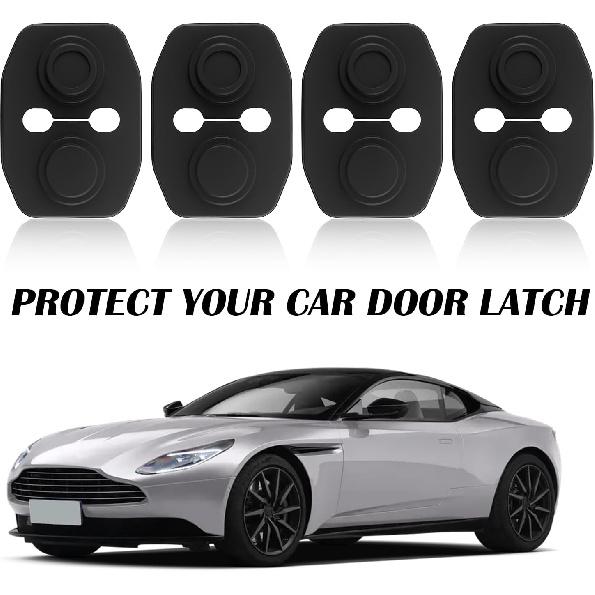 4PCS Universal Silicone Car Door Latch Covers,New Silicone Door Latch Protective Cover with 3 Layers of Shock Absorption for Protection & Noise