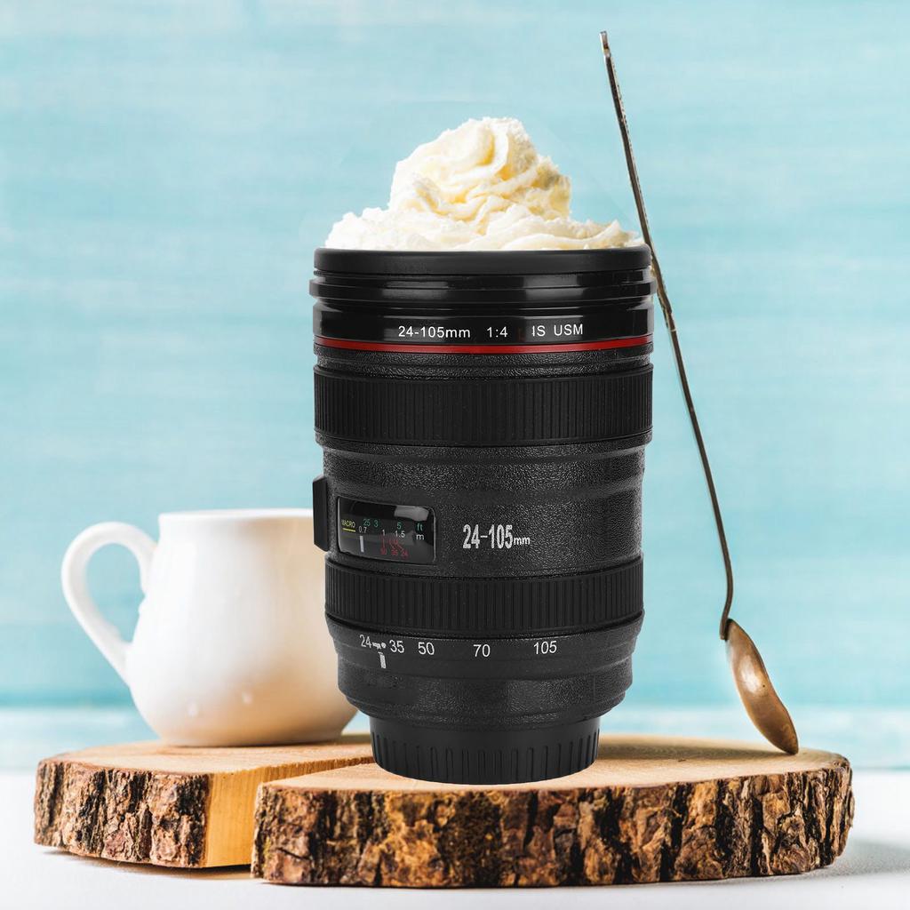 400 мл Мини Кружка-объектив зеркальной камеры Пластиковая кофейная кружка с брелоком Портативная дорожная винная чашка Из нержавеющей стали Посуда для напитков Креативный подарок