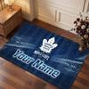 Toronto Maple Leafs Personalized Crystal Velvet Carpet, Customized Name Text Soft Anti‑Slip Rug for Living Room Bedroom
