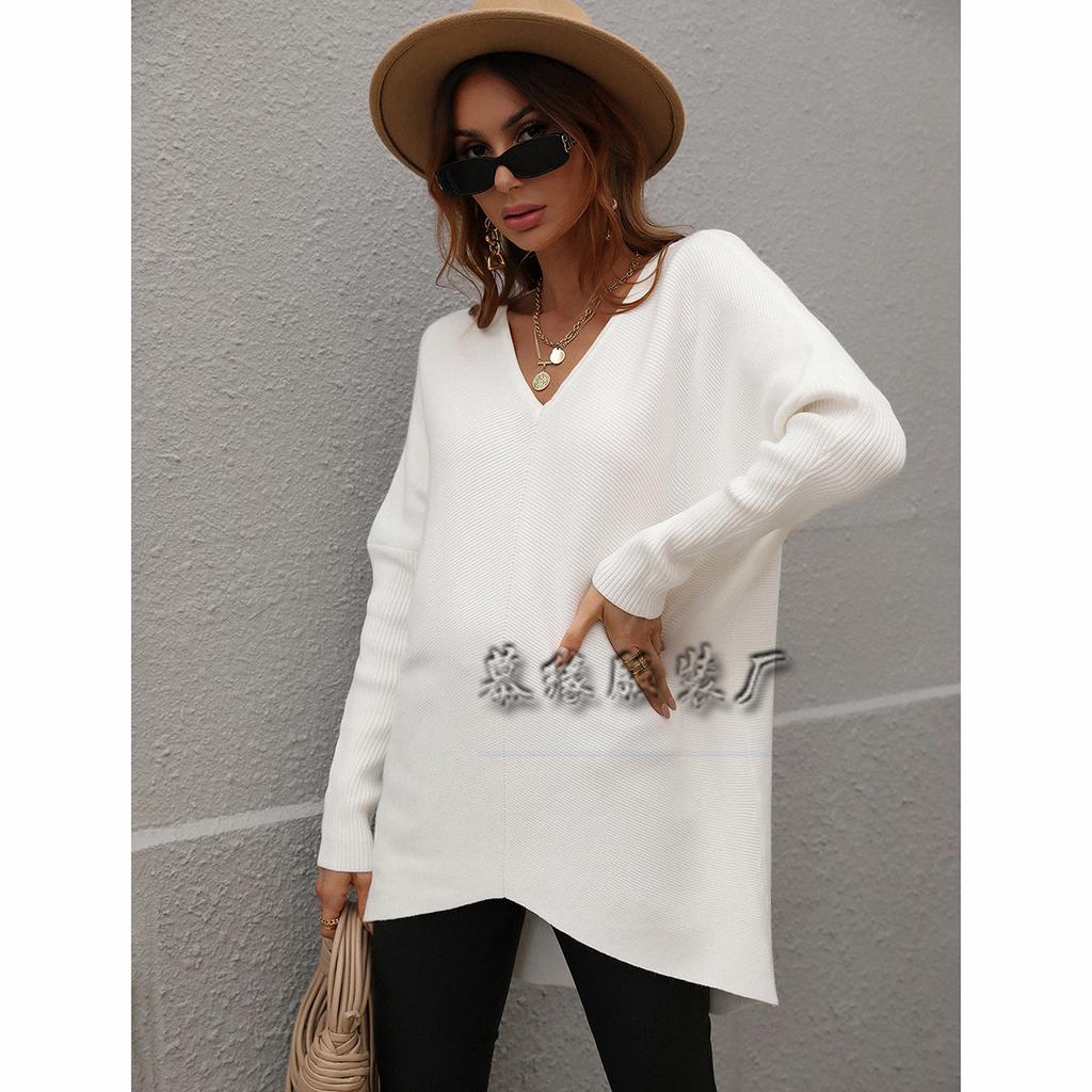 Winter new commuter solid color sweater women's knitted sweater fashion women's top sweater women