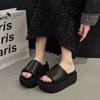 2024 Summer Height Increasing Women Slipper Fashion Open Toe Slip On Sandalias Ladies Elegant Outdoor Beach Platform Slides