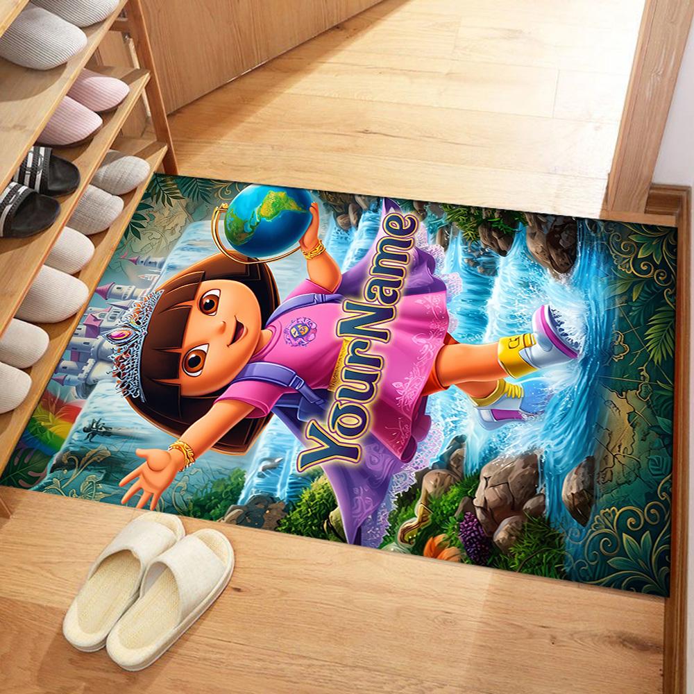 Dora Explorer Personalized Name Carpet Design for Living Rooms Outdoor Playrooms Balcony Antislip Carpet Decorate Offices