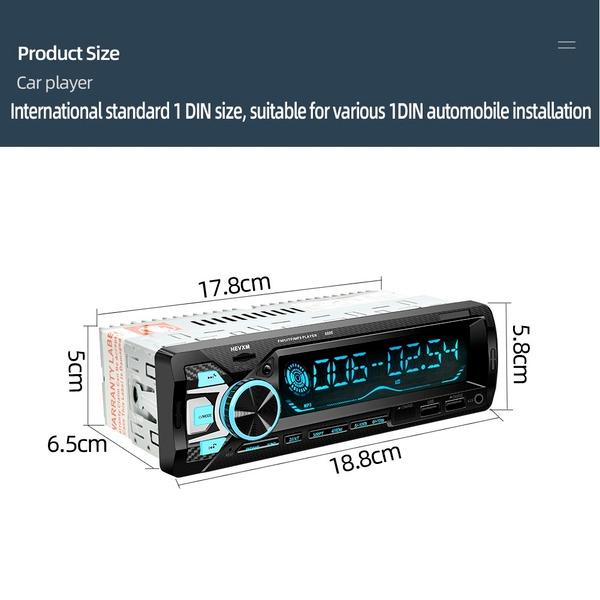 12V Многоцветная подсветка Bluetooth Автомобильный MP3-плеер Радио, Форматы MP3/WMA/WAV ,Поддержка быстрой зарядки/ Двойной USB/AUX/FM/TF-карта Радио