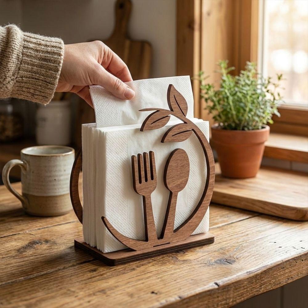 Hollow Out Paper Towel Rack Farmhouse Style Napkin Stand Vertical Tissue Dispenser  Party Use