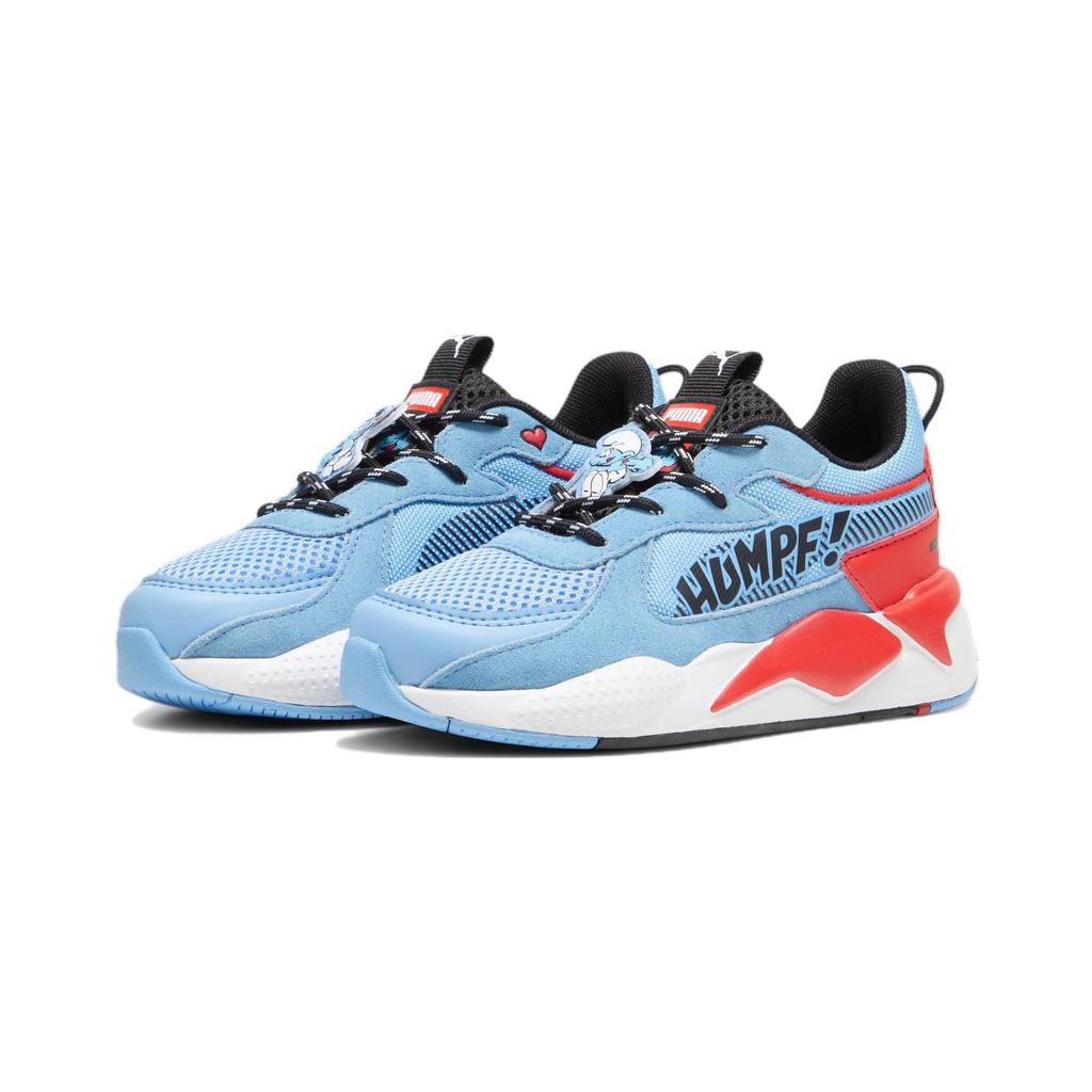 Смурфики x Puma RS-X Кроссовки для маленьких детей Смурф-силач Детские кроссовки Синий Командный-Светло-голубой Красный 394784-01