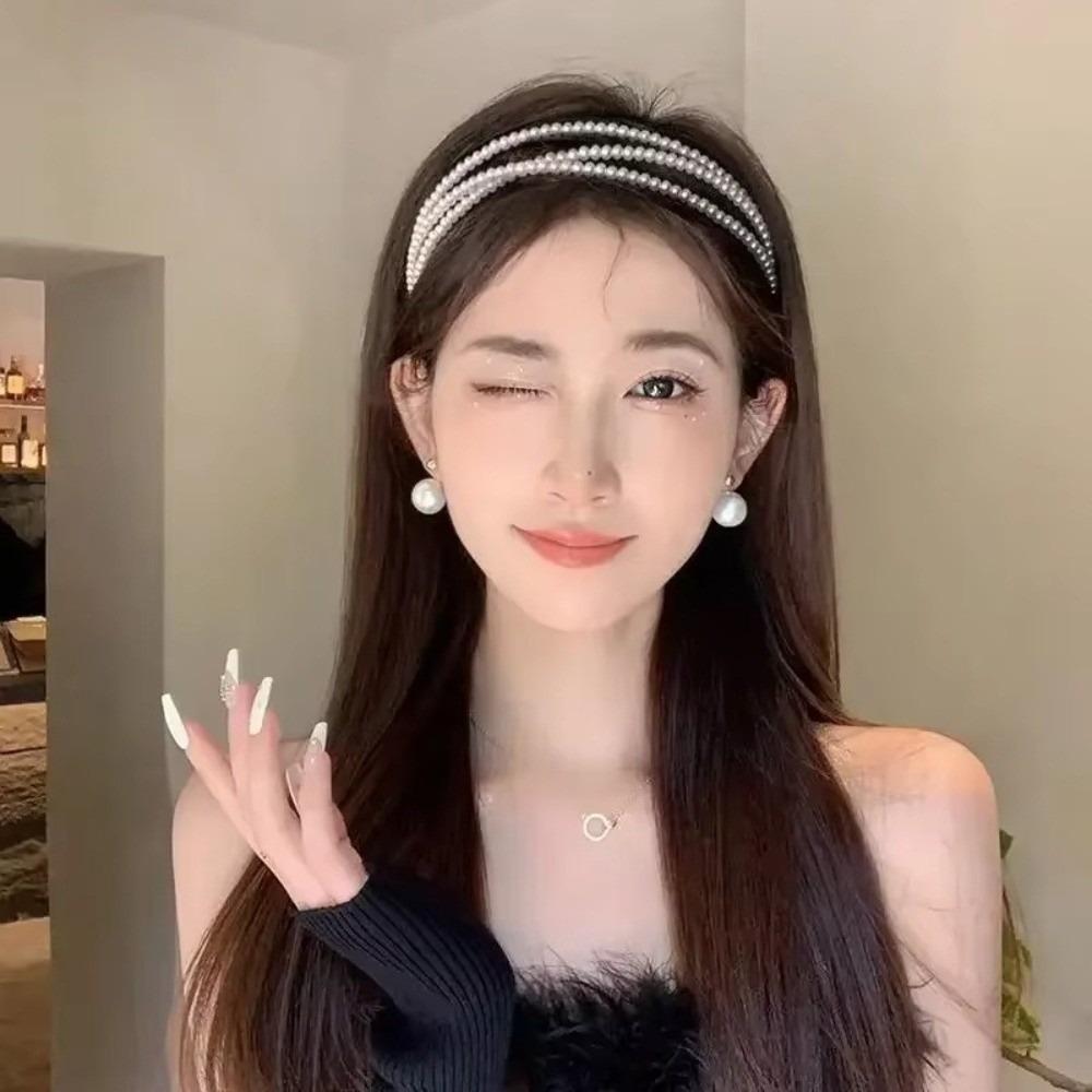 Luxury Women Headbands Pearls Party Headpiece Wedding Bridal Hairbands Head Hoop Gift