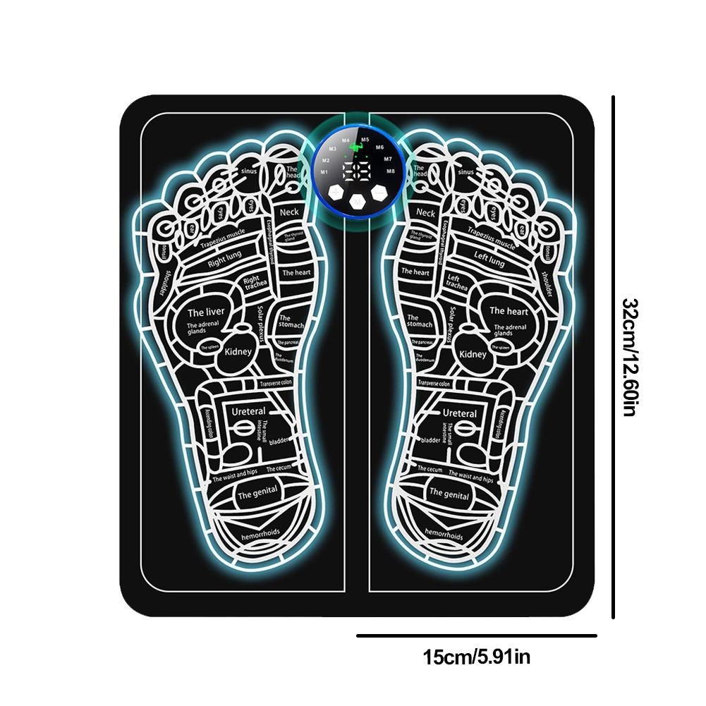 EMS Массажер для ног Электрический коврик для акупрессуры стоп Портативный коврик-стимулятор мышц Несколько режимов для улучшения кровообращения