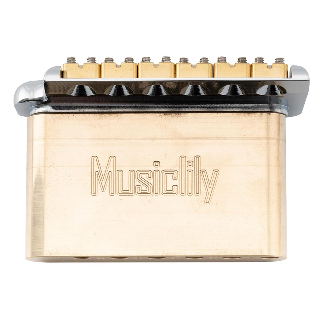 Musiclily Ultra Brass 41mm Tremolo Block (10.5mm String Pitch) for PRS SE-Style Electric Guitar Tremolo Bridges