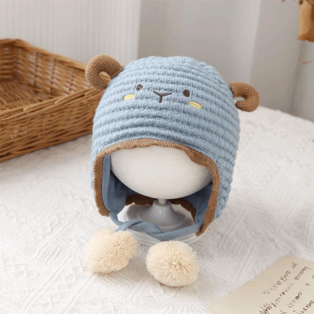 Thick Knit Kids Knit Hat Warm Plush Earflap Cap Comfort Toddler Hat Daily