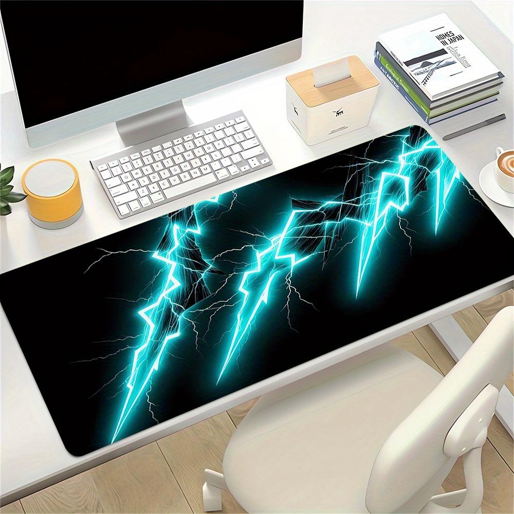 Large Multi-Size Non-Slip Rubber Base Lightning, Electric, Thunder Mouse Pad, Stitched Edges Keyboard Desk Mat for School, Office, Home, Gif