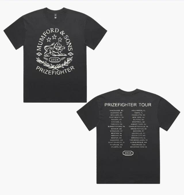 Mumford & Sons Prizefighter Tour 2026 T-Shirt Reprint