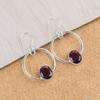Natural Amethyst Gemstone 925 Sterling Silver Jewelry Handcrafted Earrings 1.37" EE-67-7