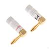 2 Pieces 4mm Audio Speaker Connector Banana Plug Adaptor