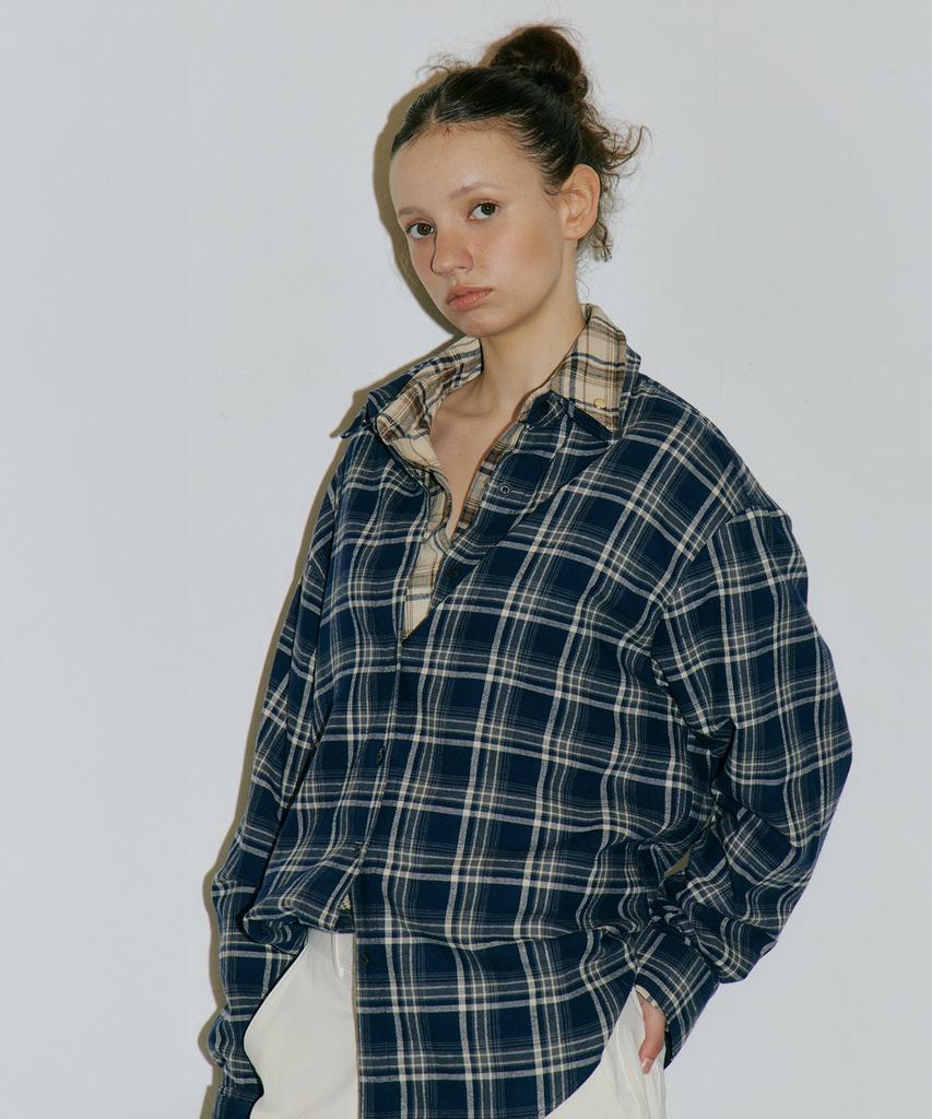 AUTHENTI Studded Check Shirt_Navy