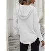 Women S V Neck Hooded Sweatshirt Long Sleeve Casual Drawstring