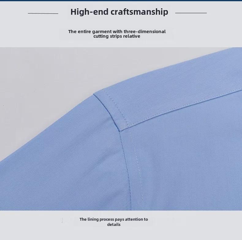 Мужская официальная белая рубашка с длинным рукавом, воротником-стойкой и французскими манжетами из бамбукового волокна